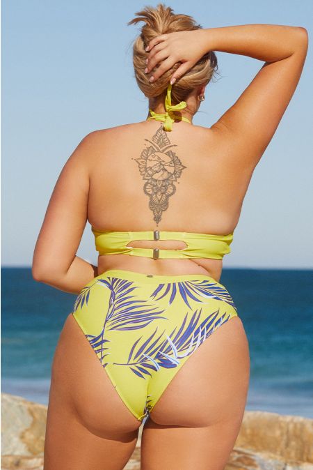 Kamoni Bikini Stampa foglia Plus Size